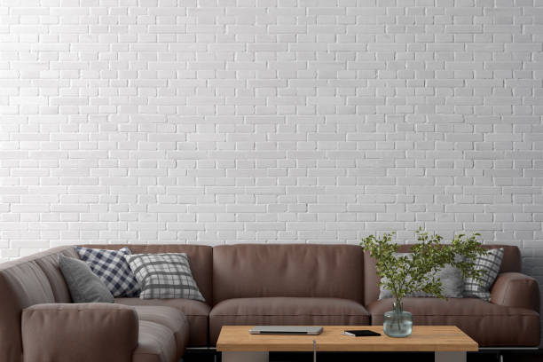 istock Blank wall mock up in the living room 1254200626