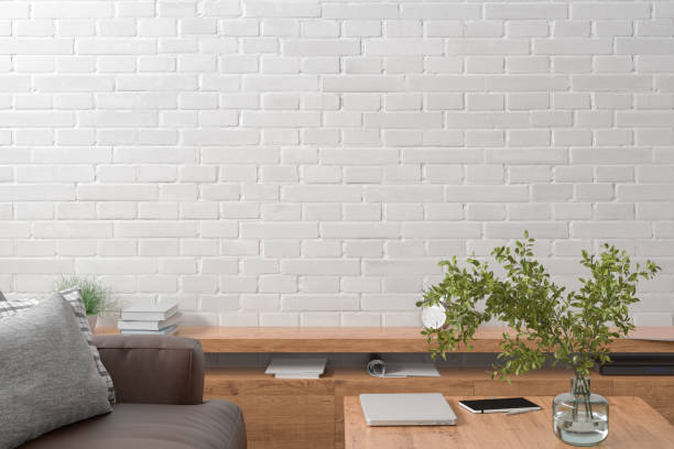 istock Blank wall mock up in the living room 1254200645