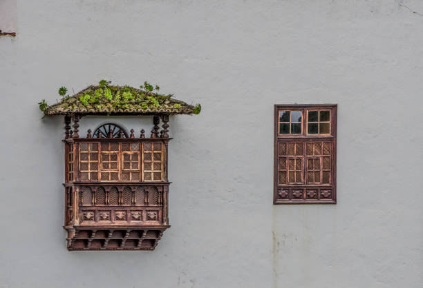 Typical windows in Icod de los Vinos. Tenerife. Spain.