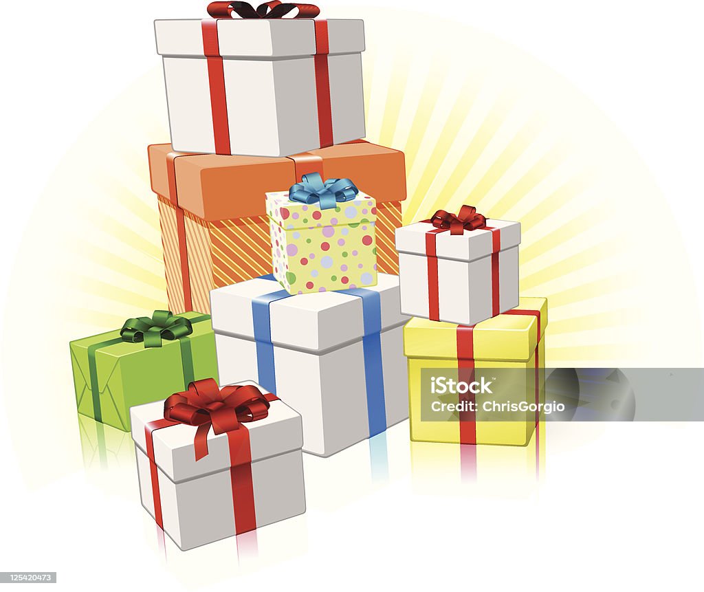 Pile of presents concept Pile of lovingly wrapped gifts for Christmas, Birthday or other celebration Award stock vector