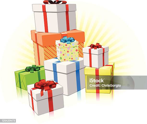 Pile Of Presents Concept Stock Illustration - Download Image Now - Award, Award Ribbon, Birthday