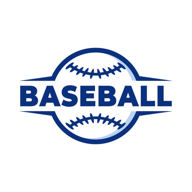ilustraciones, imágenes clip art, dibujos animados e iconos de stock de diseño simple logotipo de béisbol fresco - baseball