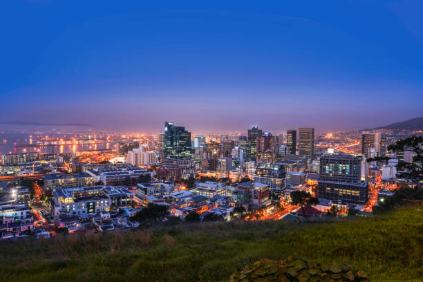 istock Cape Town city CBD at night with blue sky 1254212640