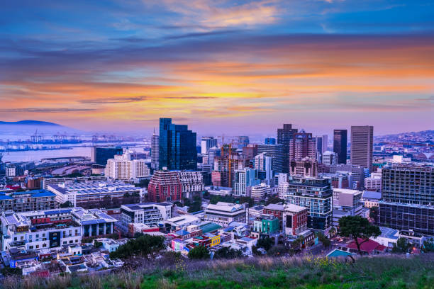 istock Cape Town City CBD skyline and golden clouds twilight 1254212653