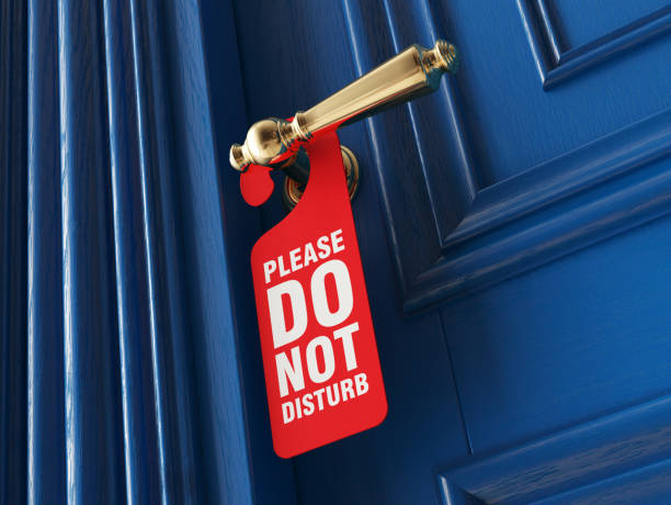 istock Blue luxury classic door with label 