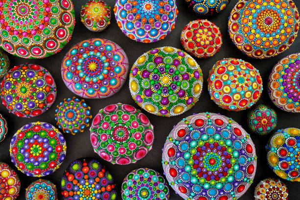 istock Beautiful hand painted mandalas 1254213832