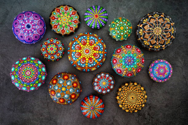 istock Beautiful hand painted mandalas 1254213834