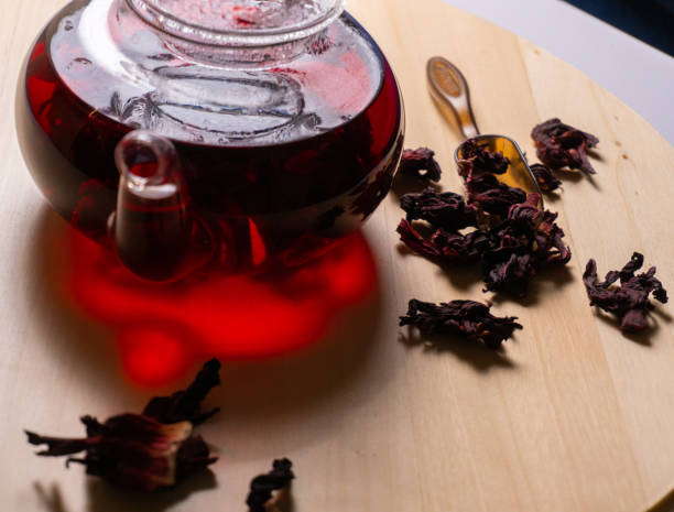 istock Hot red karkade tea in the teapot 1254215095