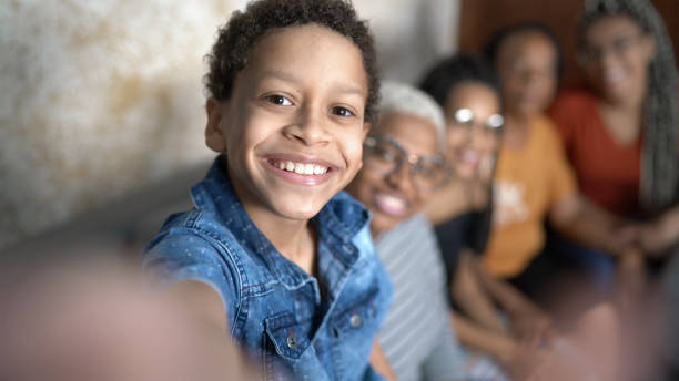 istock Family taking a selfie at home 1254216754