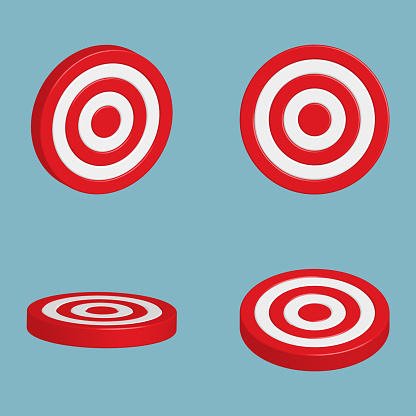 Target  3d -  vector icons set. Illustration isolated.