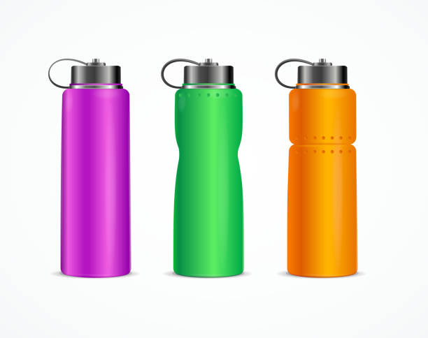 istock Realistic Detailed 3d Color Fitness Bottle Set. Vector 1254220175