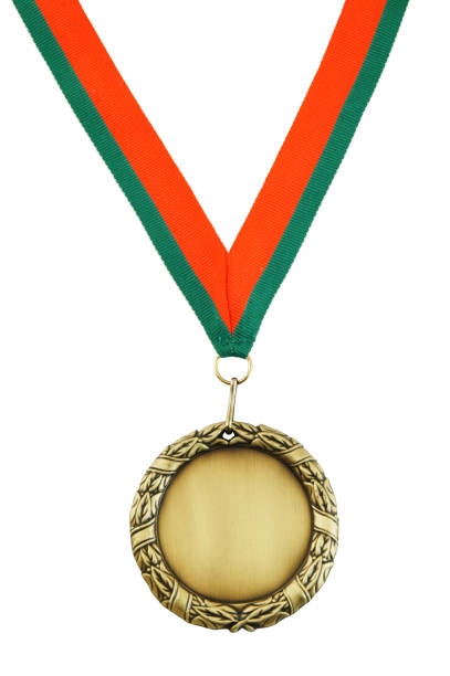 istock Gold medal with ribbon isolated 1254220663