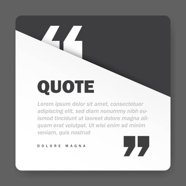 Quote form on square paper banner with shadow, vector design template Quote form on square paper banner with shadow, vector design template. speech bubble stock illustrations