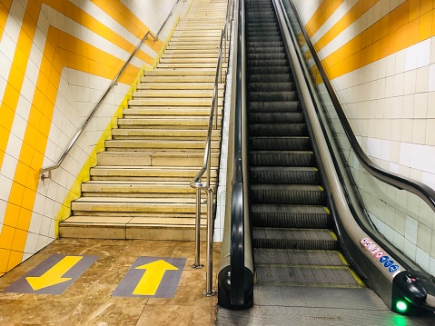escalator subway stairs