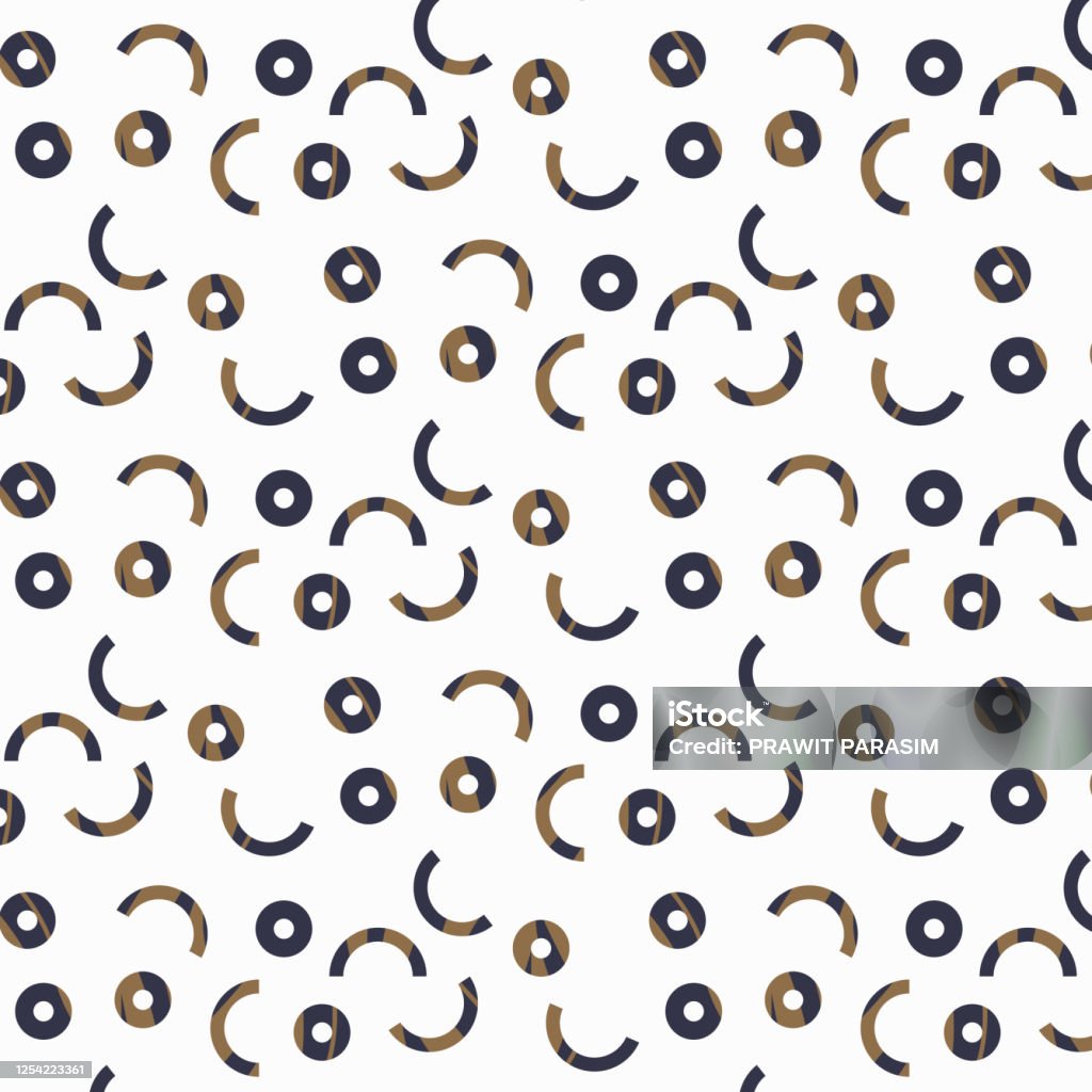 Geometric Vector Pattern Repeating Circle And Half Cicle Graphic Clean ...