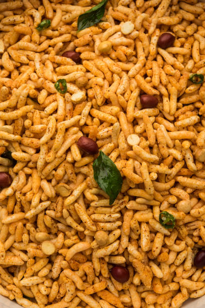 istock Bhadang or Puffed Rice Chivda or Maharashtrial Bhadang Chiwda served in a plate 1254224419