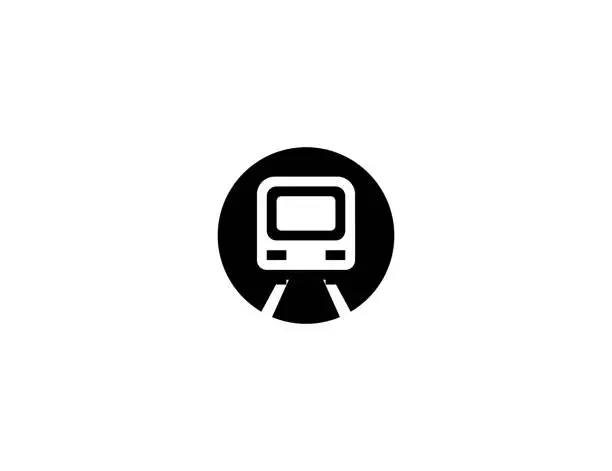 Vector illustration of Subway vector icon. Isolated Metro tube, Underground flat colored symbol - Vector