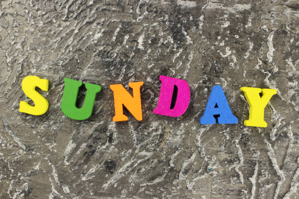 istock Sunday word made up of bright colored letters 1254229075