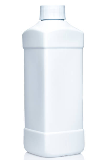 istock A plastic bottle is side view, a mock up square shaped container with a cap isolated on a white background. 1254229105