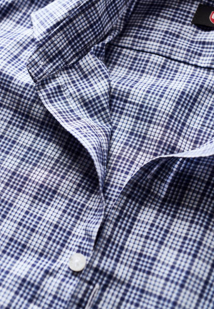 istock Close up of Men's checkered shirt. 1254230096