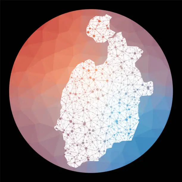 Vector illustration of Vector network Isla de Providencia map.