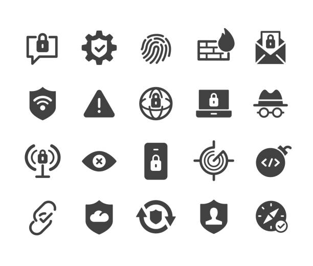 ilustraciones, imágenes clip art, dibujos animados e iconos de stock de iconos de seguridad de internet - serie clásica - spamfilter