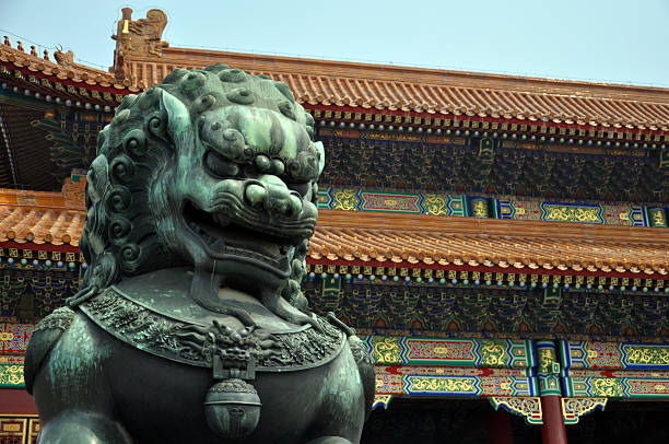 istock bronze lion guarding the imperial palace in beijing 125423676