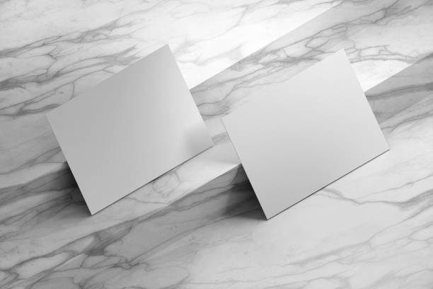 istock Two business cards on marble background 1254236991