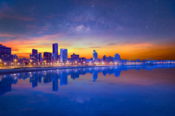 istock Durban city beachfront skylines lit up at night 1254237130