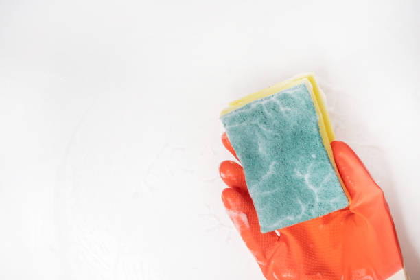 istock house cleaning gloves dishwashing sponge rag 1254240508