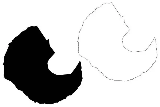 Vector illustration of Sao Filipe municipality (Republic of Cabo Verde, concelhos, Cape Verde, Fogo island, archipelago) map vector illustration, scribble sketch Sao Filipe map