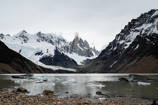 Majestic View of Cerro Torre and Laguna Torre in Patagonia, Argentina