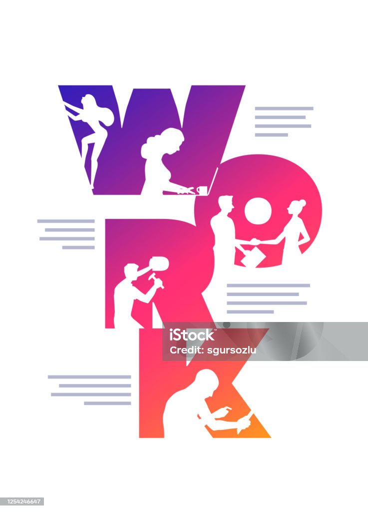 Work Poster Vector Work Business Concept Poster Design Template Stock Illustration ...