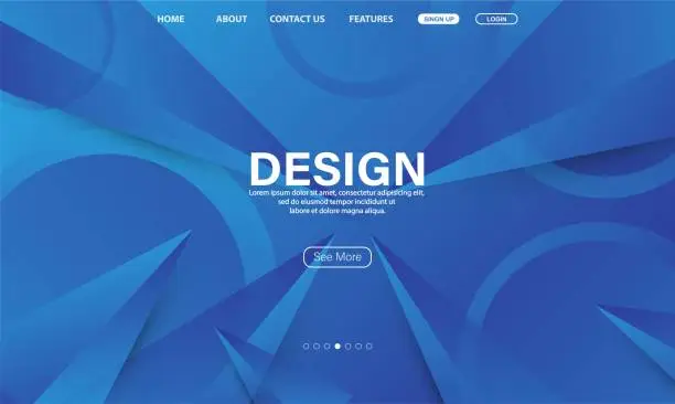 Vector illustration of Asbtract background design. Landing page template.Minimal geometric background. Dynamic shapes composition.