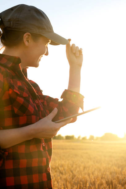istock Woman farmer with a digital tablet 1254248912