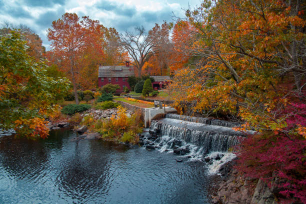 istock connecticut beautiful autumn forest water river reflection 1254248985