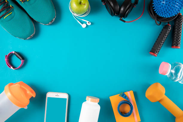 istock Fitness Equipment Background 1254254904