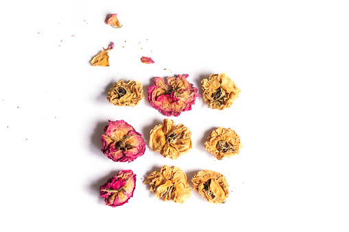 tea rose flowers, dried roses, eco and natural food and drink