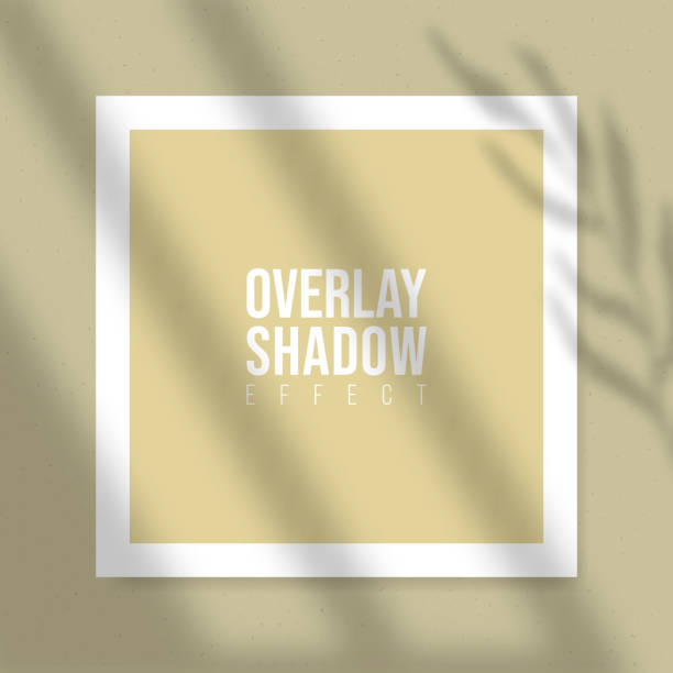 istock Square Paper Mockup with realistic shadows overlays leaves on beige background. Vector Shadow Of A Tropical Plant. Template Flyer, Poster, blank, social media post, logo template in a trendy style 1254259036