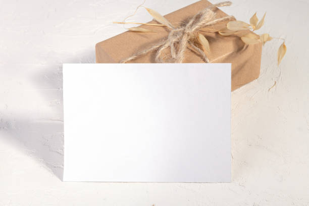 istock Mockup template with dry plants flower and perfume and design element design for wedding rsvp, thank you card, greeting 1254259156