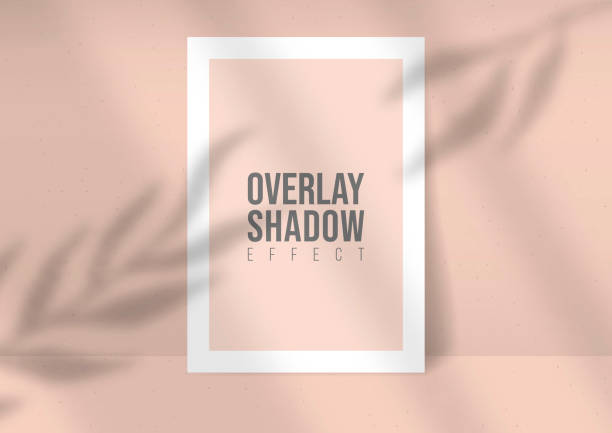 istock Shadow Overlay Plant Vector Mockup A4 Paper sheets. Shadows overlay effects Of A leaf on pink background in a modern minimalist style. For presentation Flyer, Poster, blank, logo, invitation 1254259989