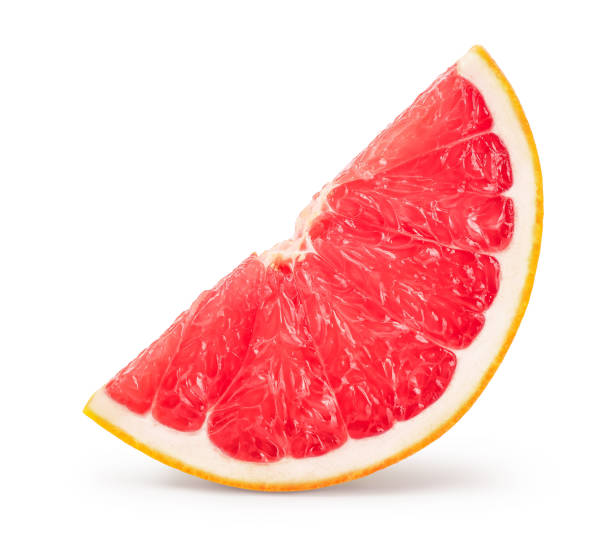 istock Grapefruit slice isolated on white background. With clipping path and full depth of field 1254260202
