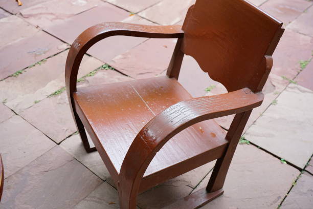 istock Wooden chairs in the restaurant 1254262731
