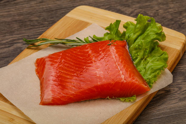 istock Salmon piece steak served rosemary 1254266002