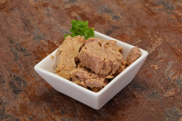 istock Canned tuna fish in the bowl 1254268455