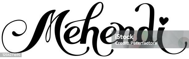 Mehendi Custom Calligraphy Text Stock Illustration - Download Image Now ...