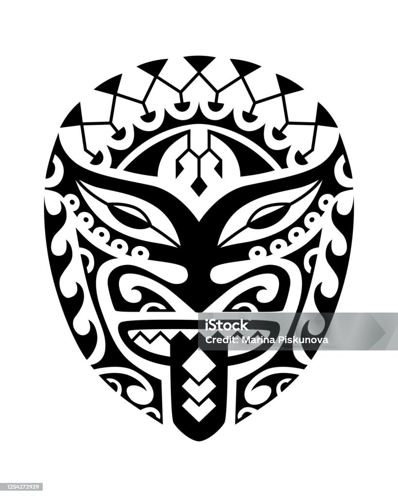 Mặt Nạ Xăm Mặt Trang Trí Phong Cách Maori Hình minh họa Sẵn có ...