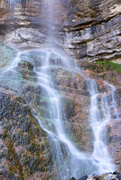 Mountain Waterfall in Utah Mountains with Long Exposure to Show Blurred Motion