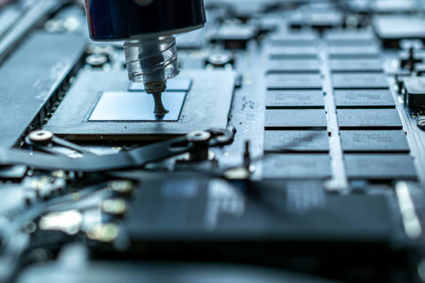 istock Technology repair of pc electronic equipment. Computer service. Technician engineer man do maintenance of hardware. 1254285891