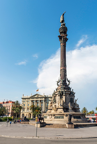 Columbus Column in Barcelona, Spain.